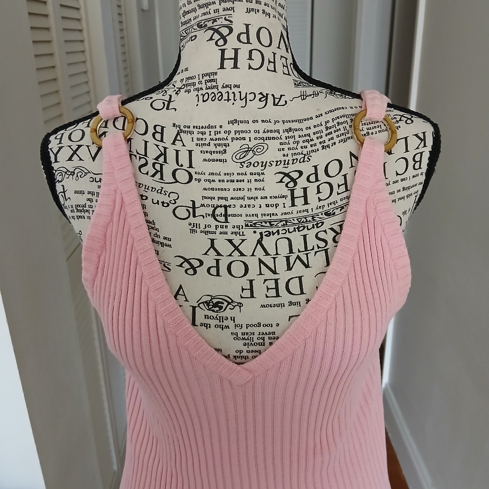 Chanel Pink Rib-Knit Tank Top - Picture 3 of 13